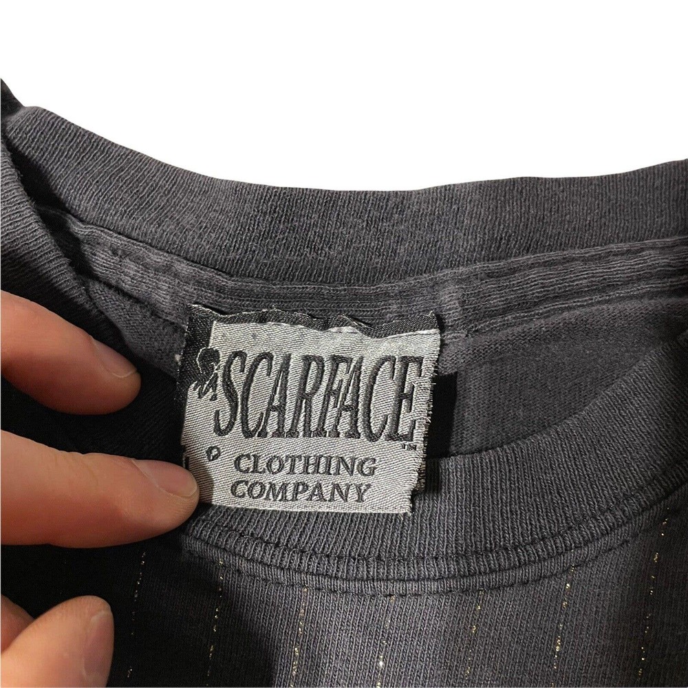 Vintage Scarface Clothing Co. Tony Montana Men's T- Shirt 2XL Glitter Iconic - Picture 9 of 10